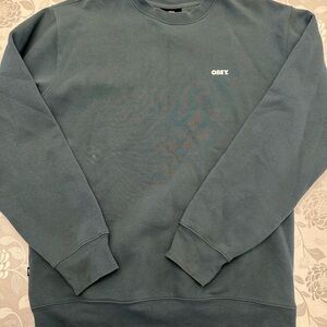 Obey Men's Crewneck Sweater in Teal Green